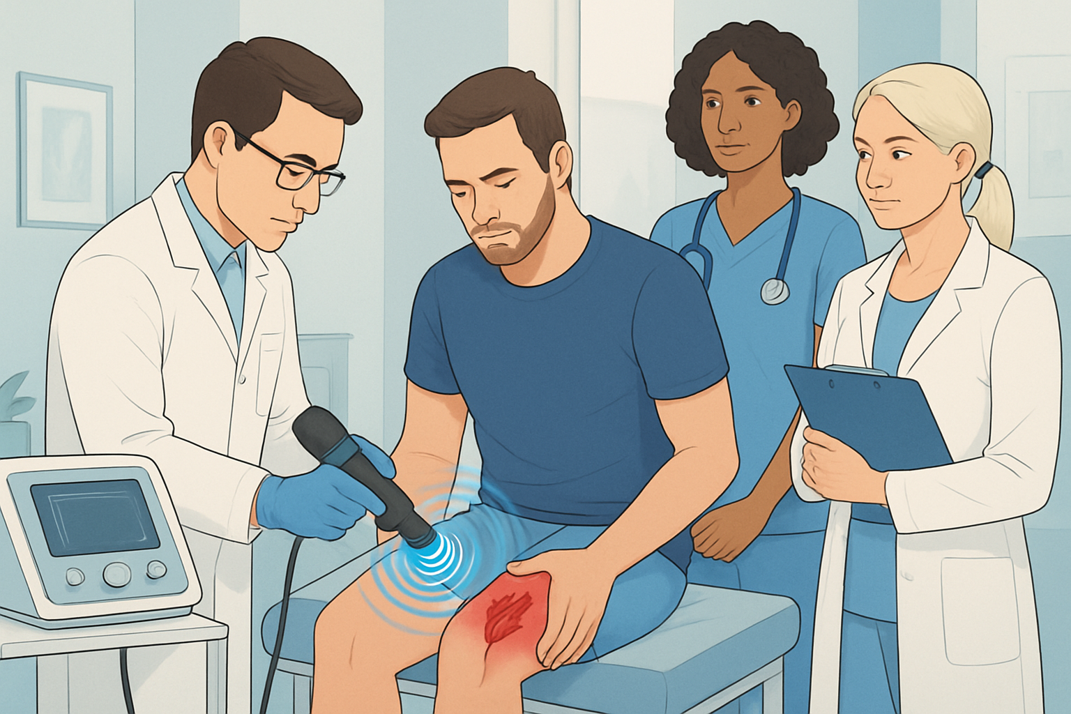 la thérapie par ondes de choc soulage les déchirures musculaires, réduit la douleur et accélère la guérison. indications, bienfaits et précautions.